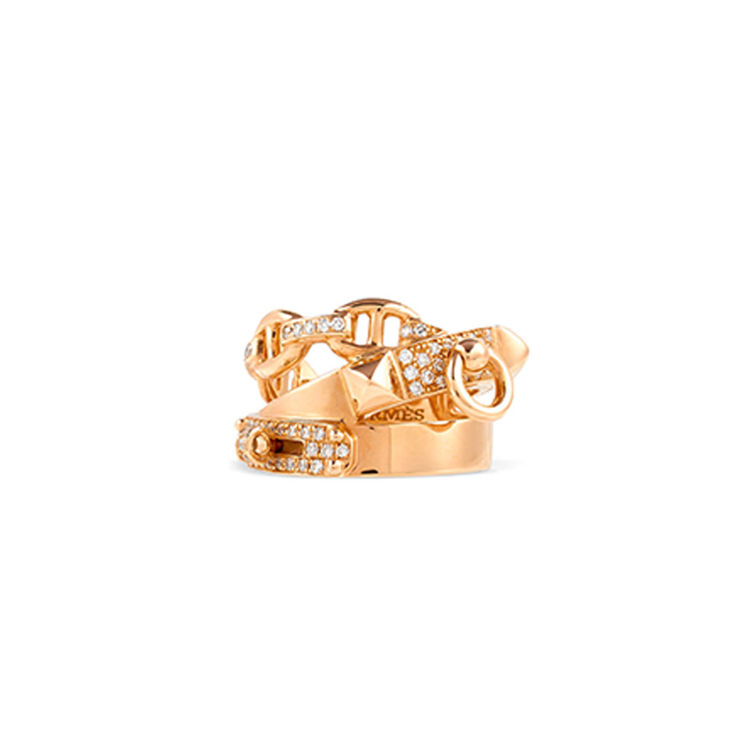 HERMÈS 18K ROSE GOLD AND DIAMOND ALCHIMIE RING